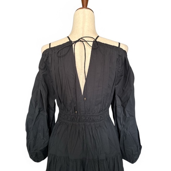 Ulla Johnson Tahlia Black Midi Dress Size 0 Pockets Side Zip - Picture 10 of 14